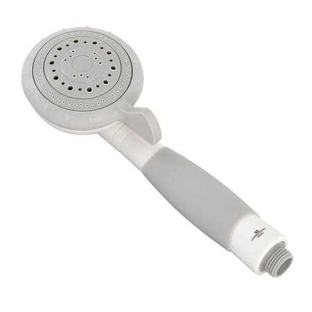 TRIMSCAPE K411AW Kaiser 4-Function Hand Shower Head, White/Grey K411AW